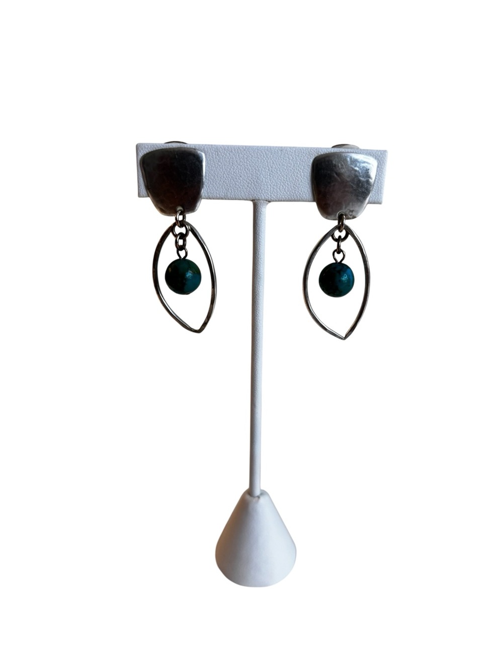 Marjorie Baer Floating Turquoise Oval Hoops